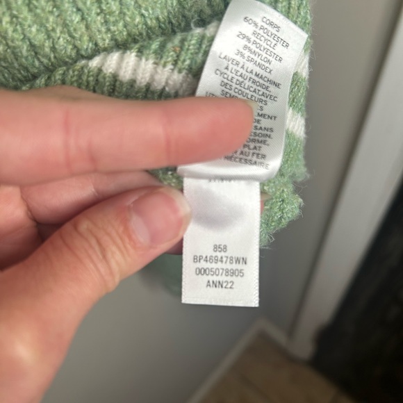 BP. Nordstrom Ribbed Collared Green Hedge Long Sleeve Polo Sweater Cropped 2x - Picture 10 of 11